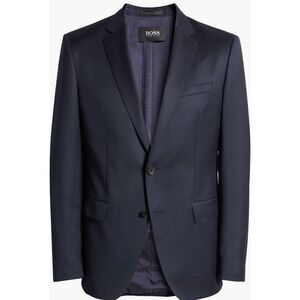 Hugo Boss Men Suit Blazer Sport Coat Jacket Dark Blue Size 38R